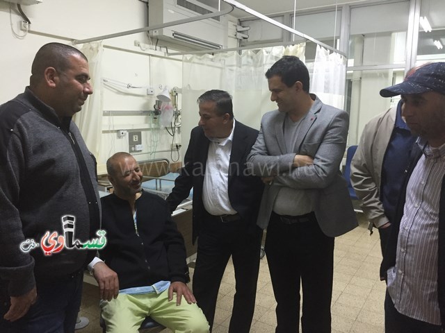 الرئيس عادل بدير ونوابه  في مُعايدة مرضية للسيد نكسون فريج والعديد من مرضى كفرقاسم في مستشفى هشارون